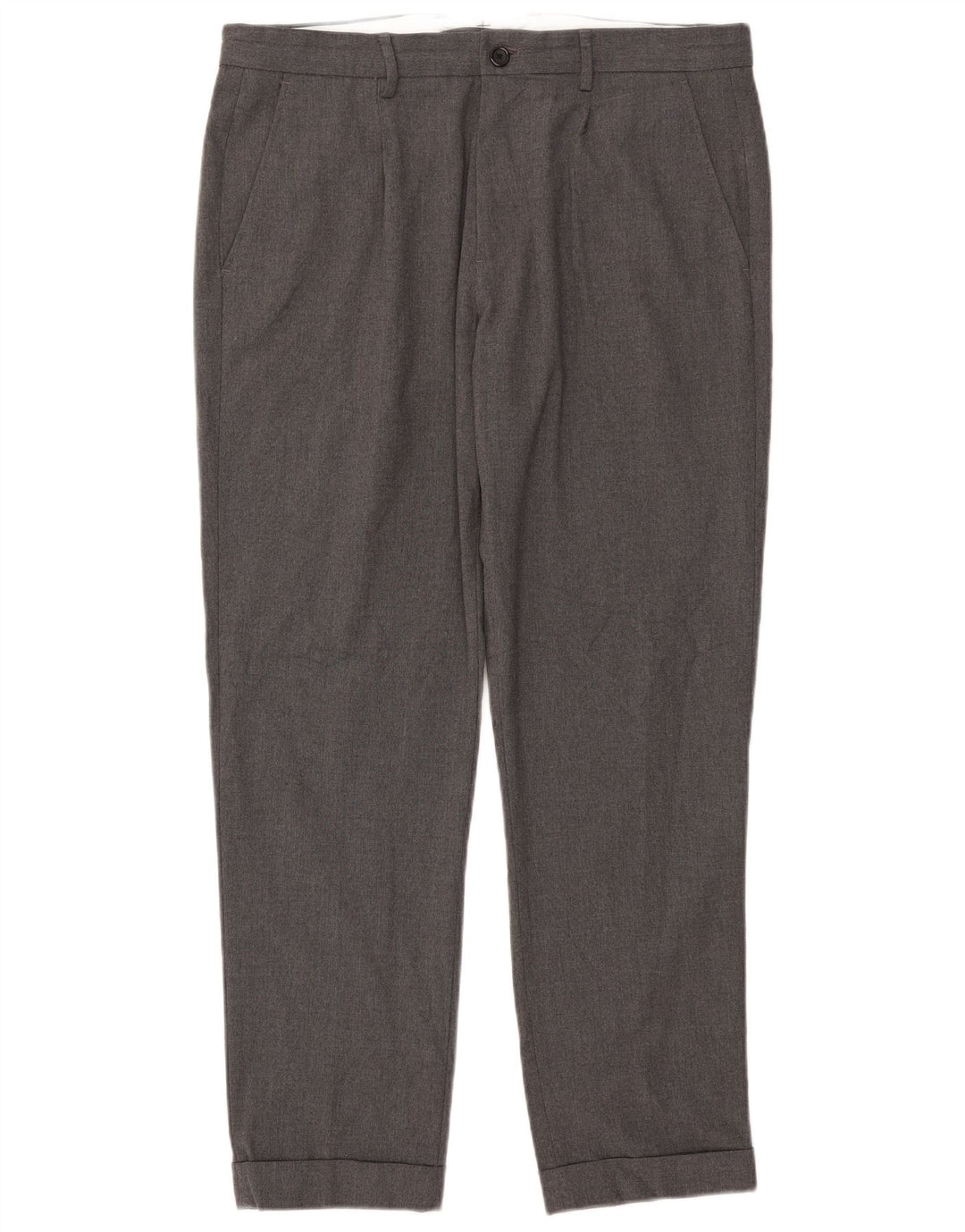 Pantaloni chino dritti da uomo Zara EU 44 Large W34 L29 Poliestere grigio