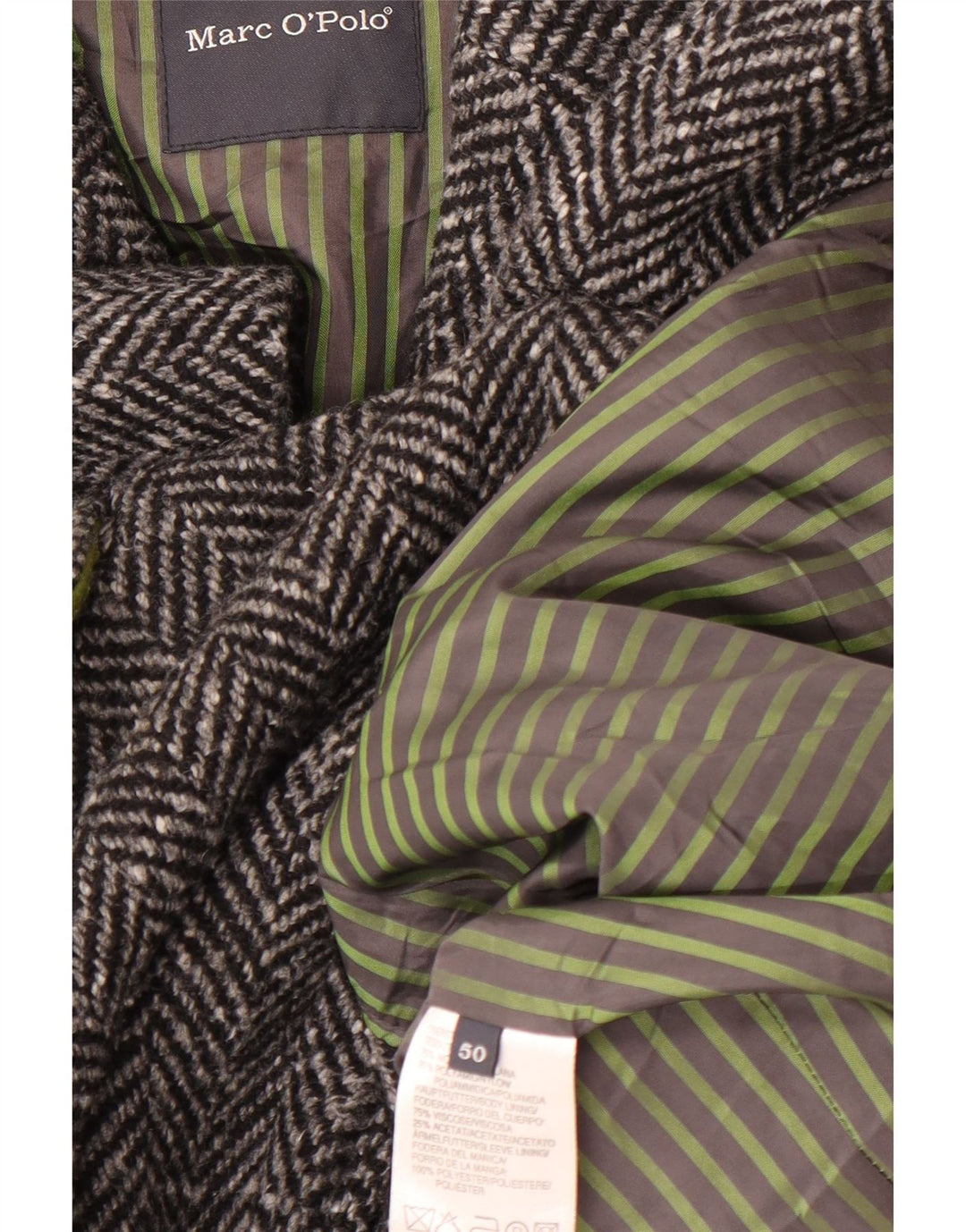 MARC O'POLO Cappotto Uomo IT 50 Large Grigio Lana Spinato