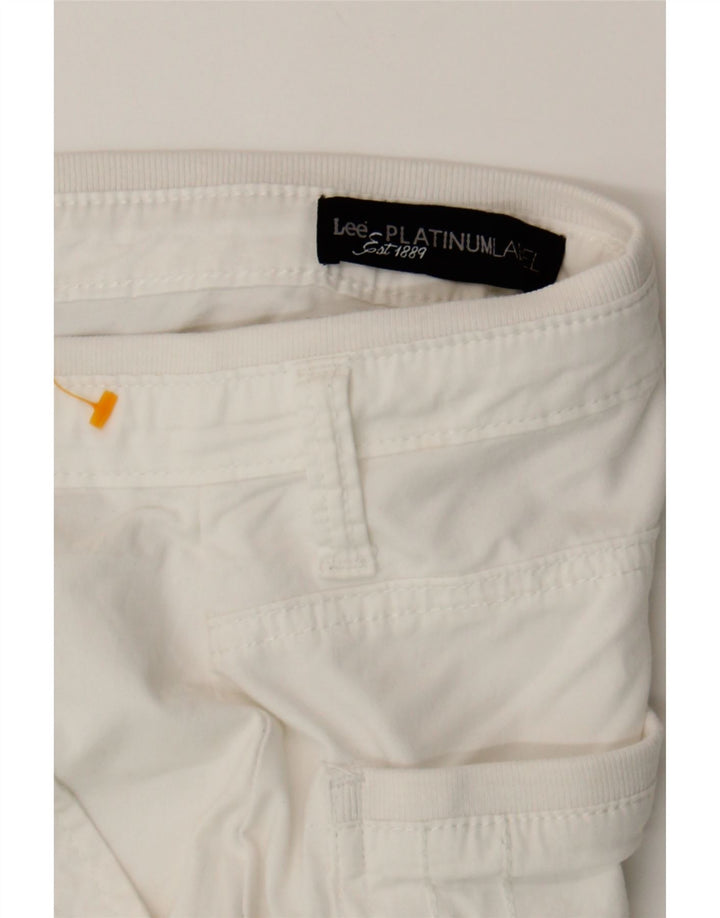 LEE Womens Bermuda Cargo Shorts US 6 Medium W30  White Cotton Vintage Lee and Second-Hand Lee from Messina Hembry 