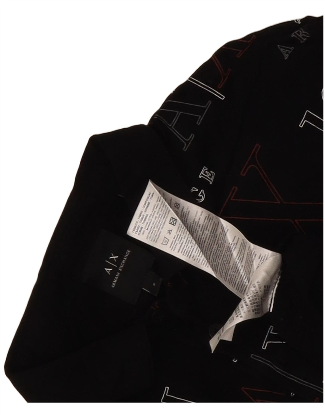 Polo grafica da uomo Armani Exchange piccola in cotone nero