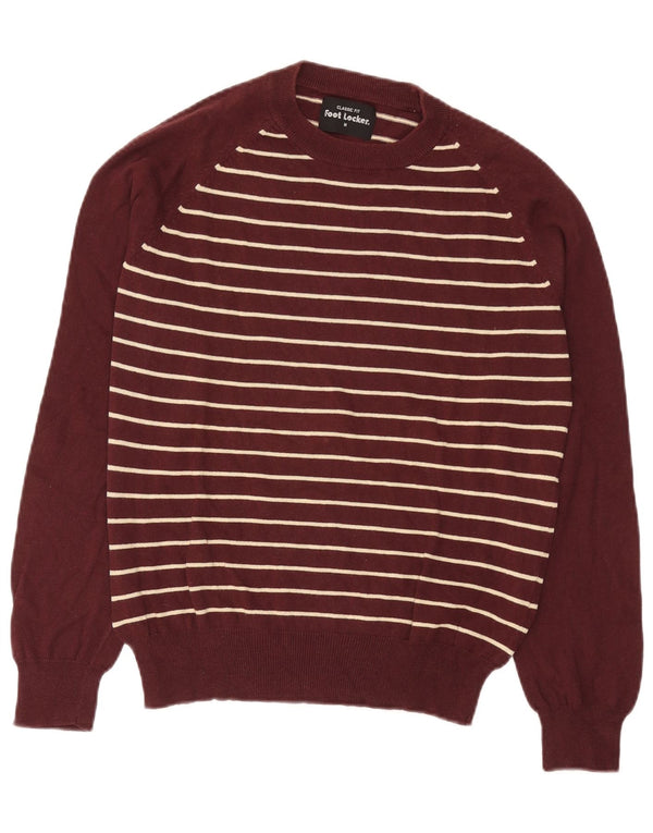 Foot Locker Maglione da uomo girocollo a righe bordeaux medio
