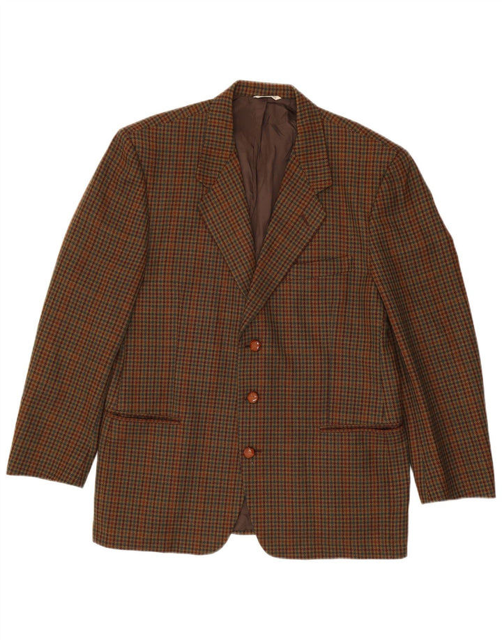 Giacca Blazer da Uomo a 3 Bottoni Visconti IT 52 XL Lana d'agnello pied de poule marrone