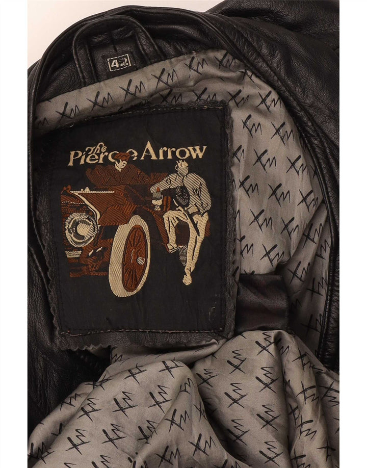 Cappotto oversize in pelle da donna Pierce Arrow EU 42 grande nero