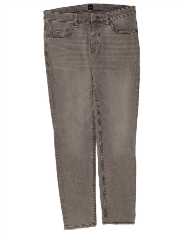 Jeans slim da uomo Hugo Boss W34 L32 cotone grigio