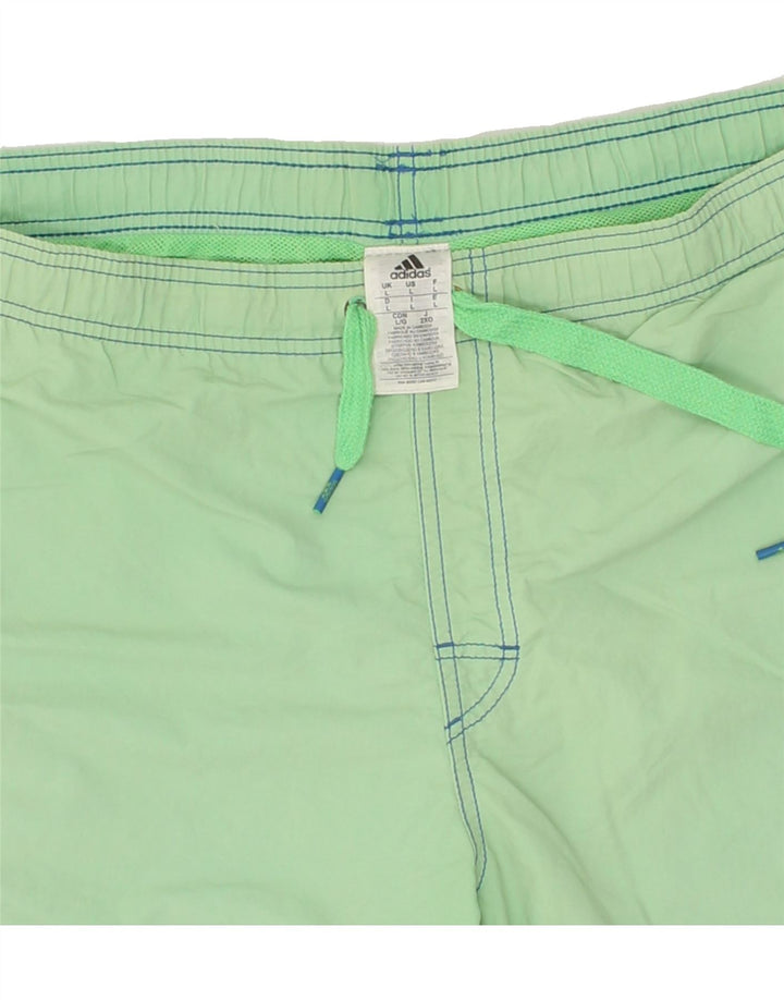 ADIDAS Mens Sport Shorts Large Green Nylon Vintage Adidas and Second-Hand Adidas from Messina Hembry 