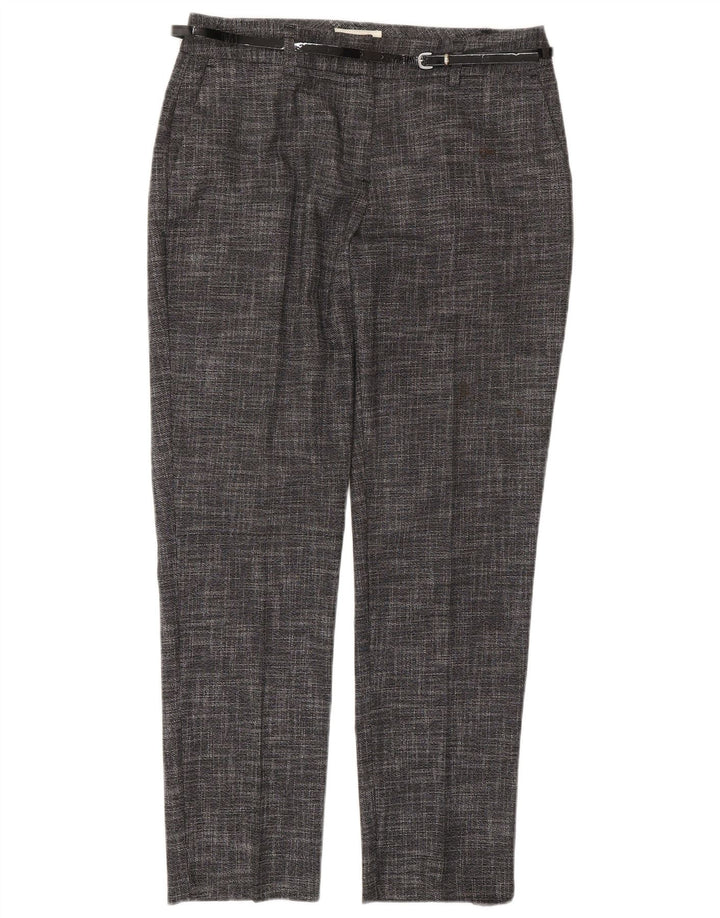 MONSOON Pantaloni casual corti da donna UK 10 Small W27 L28 Grigio chiazzato