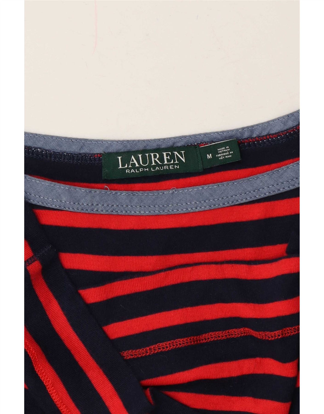 T-shirt da donna Ralph Lauren Top UK 14 a righe rosse medie