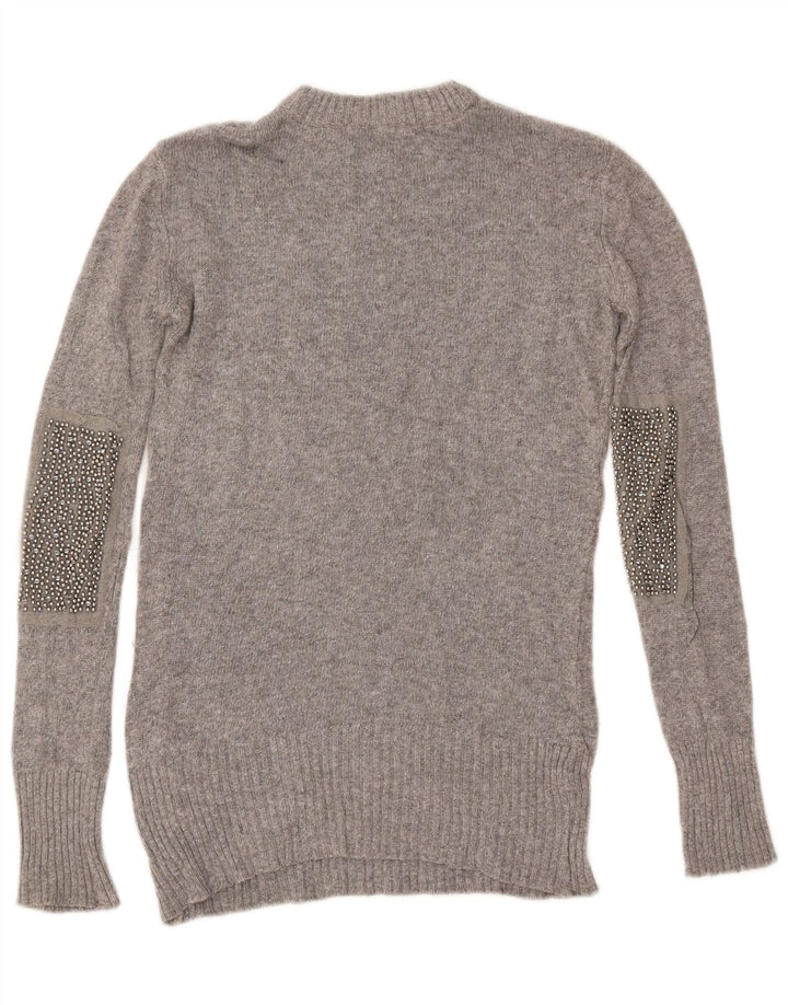 Maglione maglione girocollo da donna Zara UK 10 piccolo in viscosa grigia