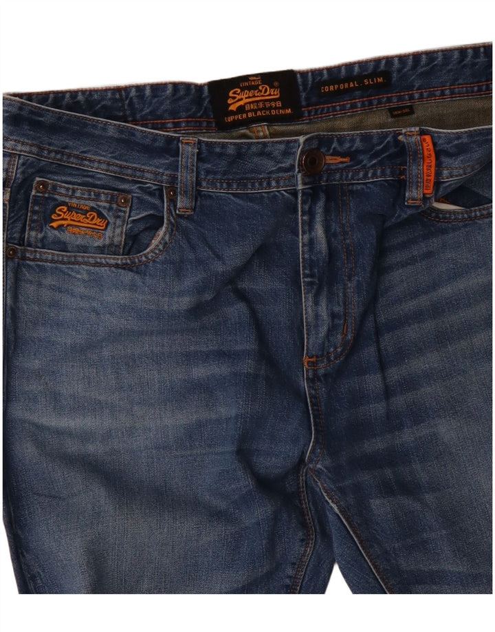 Jeans slim da uomo Corporal SUPERDRY W36 L34 cotone blu
