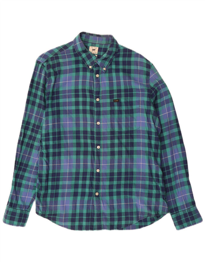 Camicia LEE da uomo vestibilità regolare in cotone a quadri blu grandi