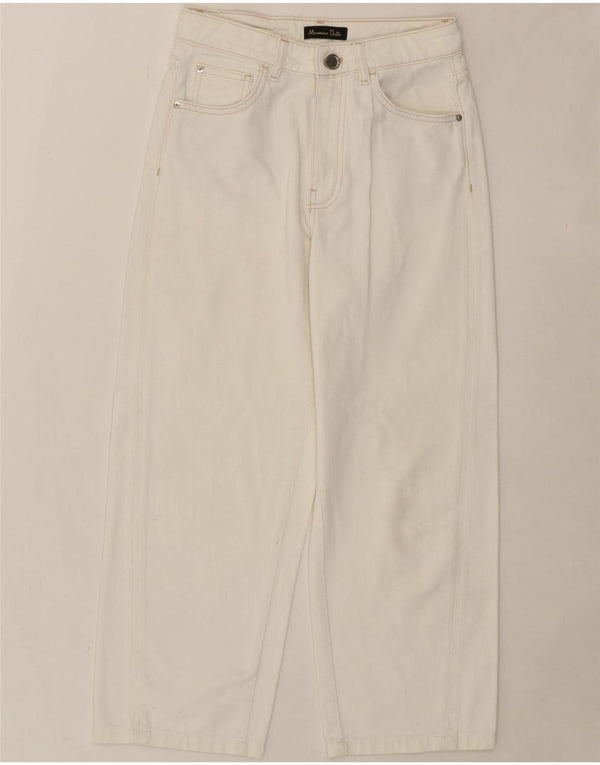 MASSIMO DUTTI Womens Cropped Jeans EU 36 XS W26 L23 White Cotton