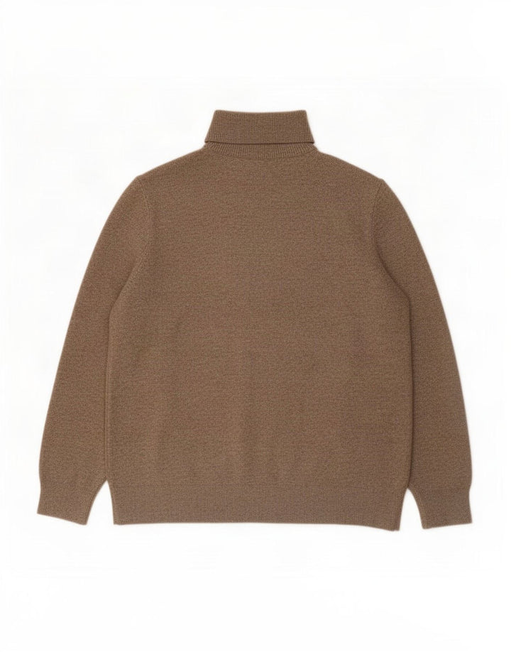 Maglione maglione da uomo Marks & Spencer a collo alto in poliestere marrone medio