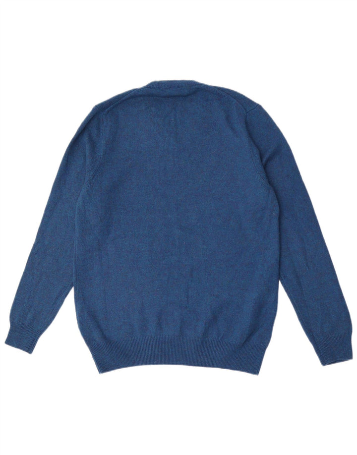 Maglione da uomo Marks & Spencer con scollo a V, grande lana screziata blu