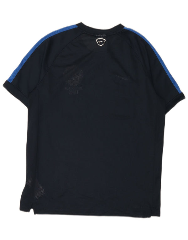 T-shirt grafica Nike da ragazzo Dri Fit Top 13-14 anni XL Blu navy Colourblock