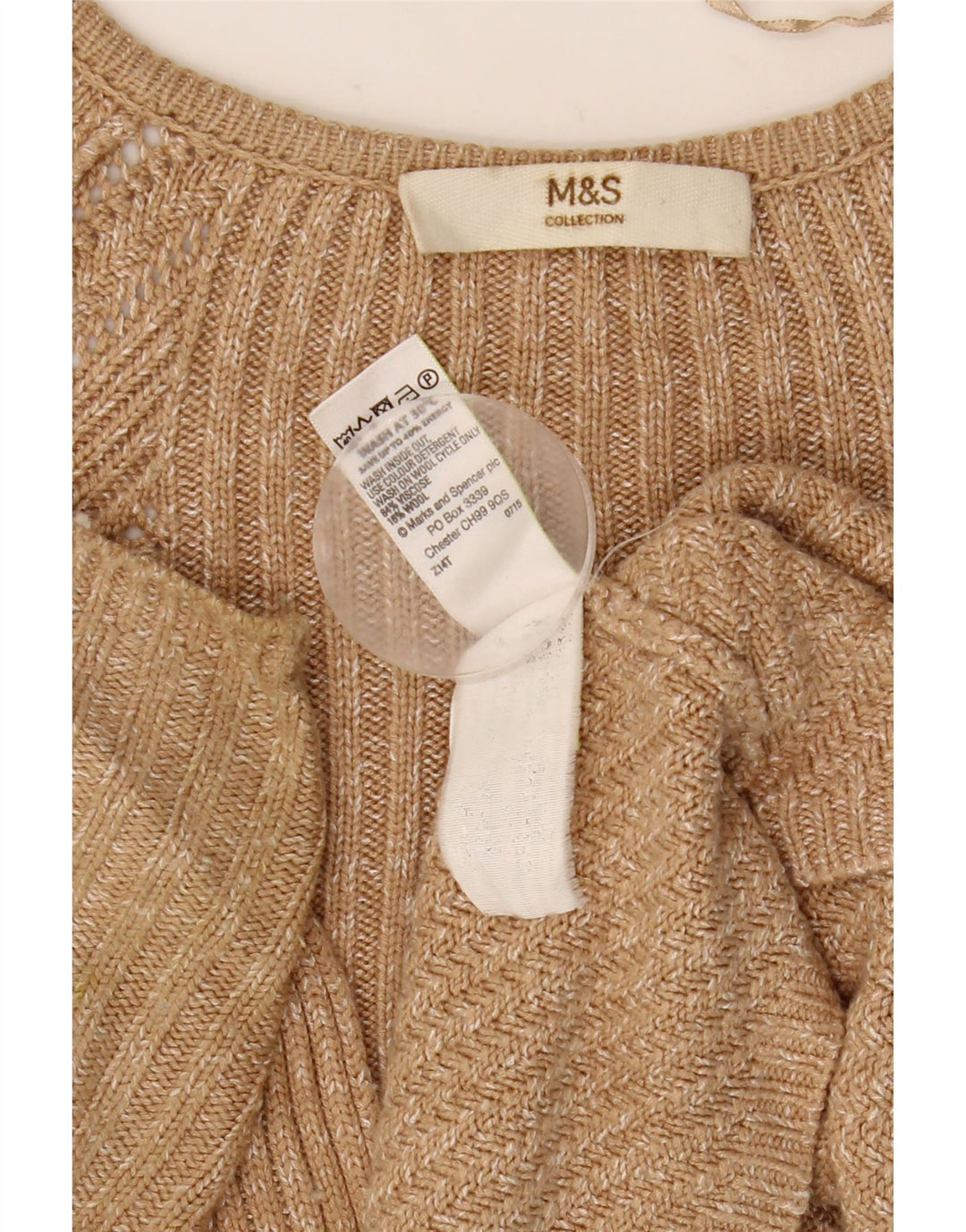 Maglione cardigan oversize da donna Marks & Spencer UK 10 piccolo beige screziato