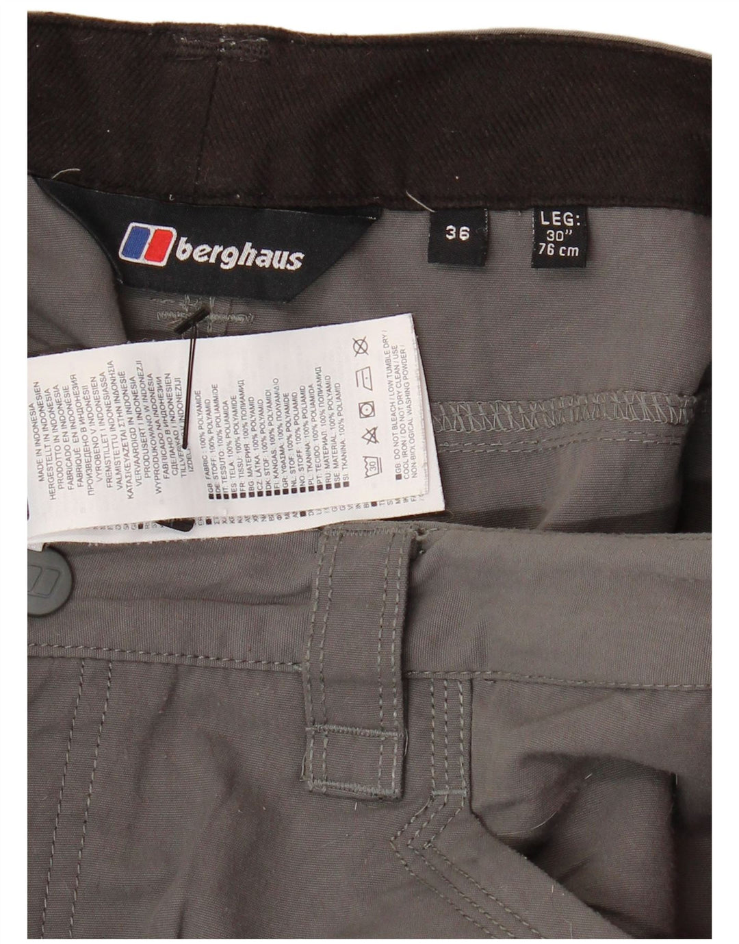 Pantaloni da trekking dritti da uomo BERGHAUS W36 L26 grigio poliammide