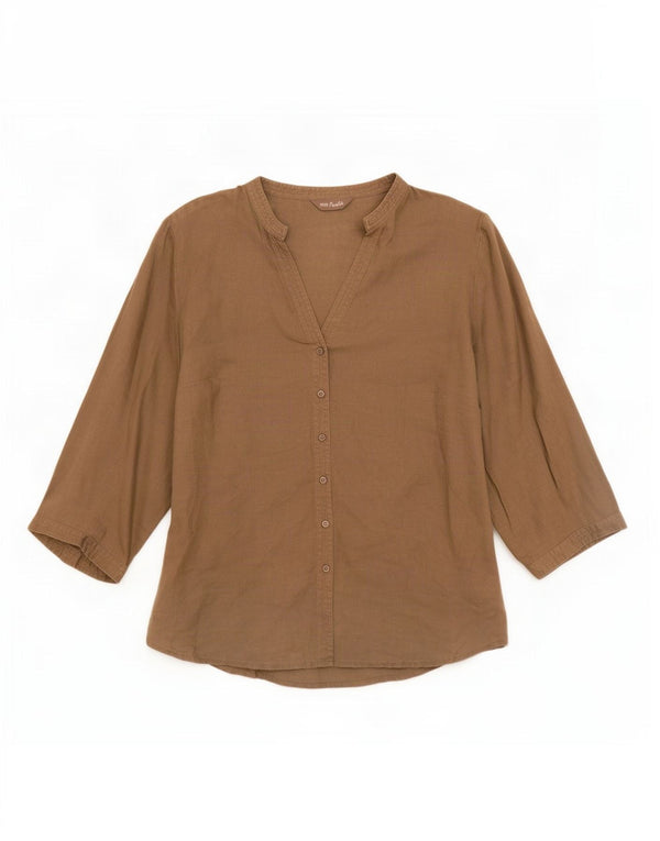 Camicetta con maniche a 3/4 Marks & Spencer Portfolio da donna UK 18 XL Marrone