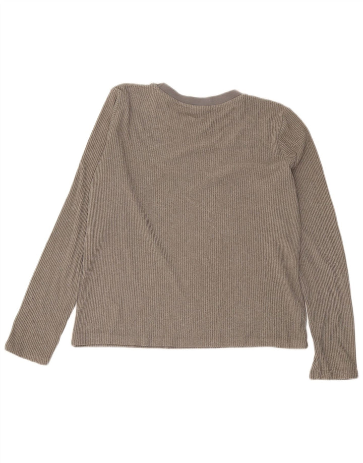 Top Zara da donna a maniche lunghe UK 14 Grigio medio