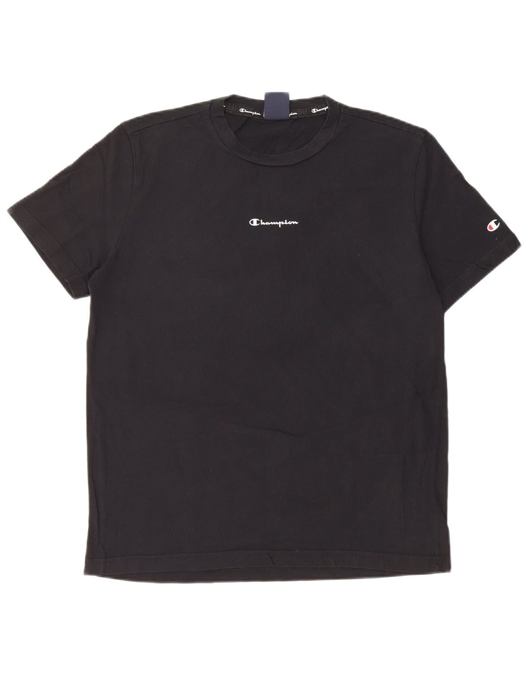 T-shirt grafica da uomo Champion Top in cotone nero medio