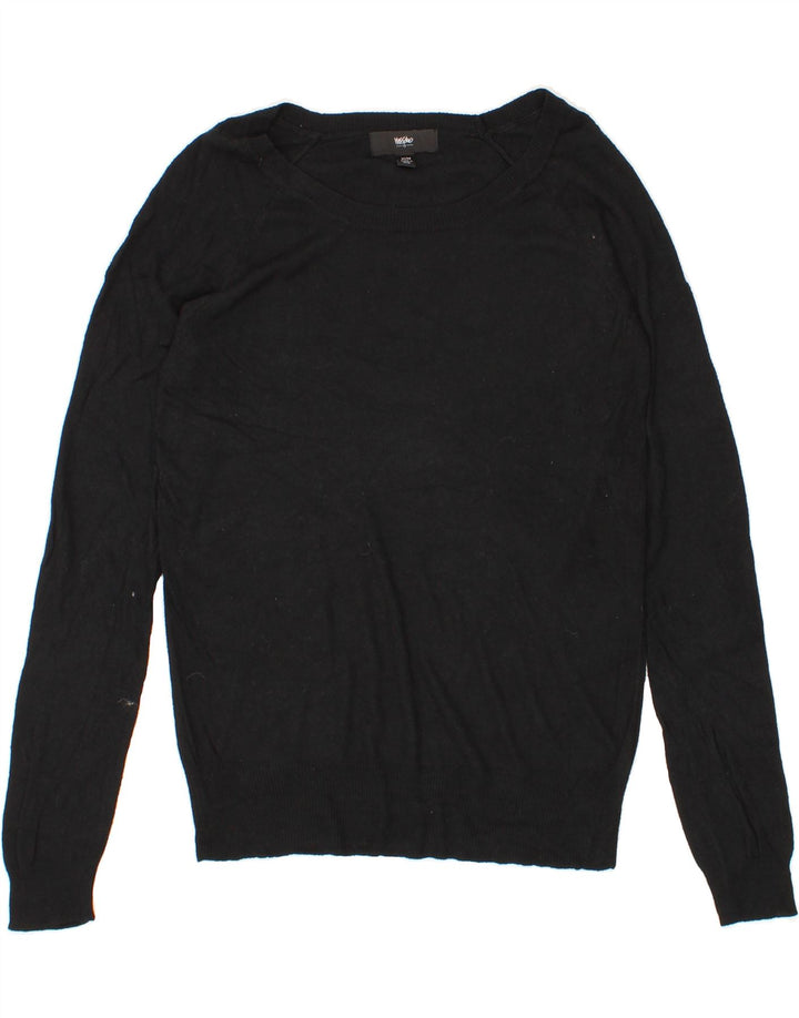 MOSSIMO Womens Boat Neck Jumper Sweater UK 12 Medium Black Nylon Vintage Mossimo and Second-Hand Mossimo from Messina Hembry 