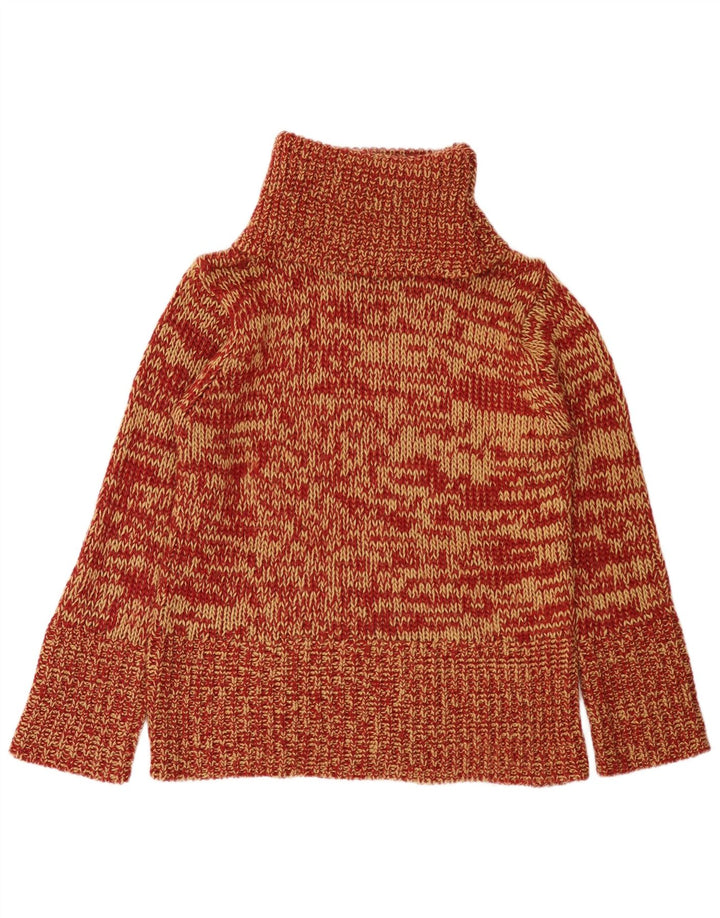 Maglione maglione a collo alto da donna Blue Motion UK 16 Grande rosso chiazzato