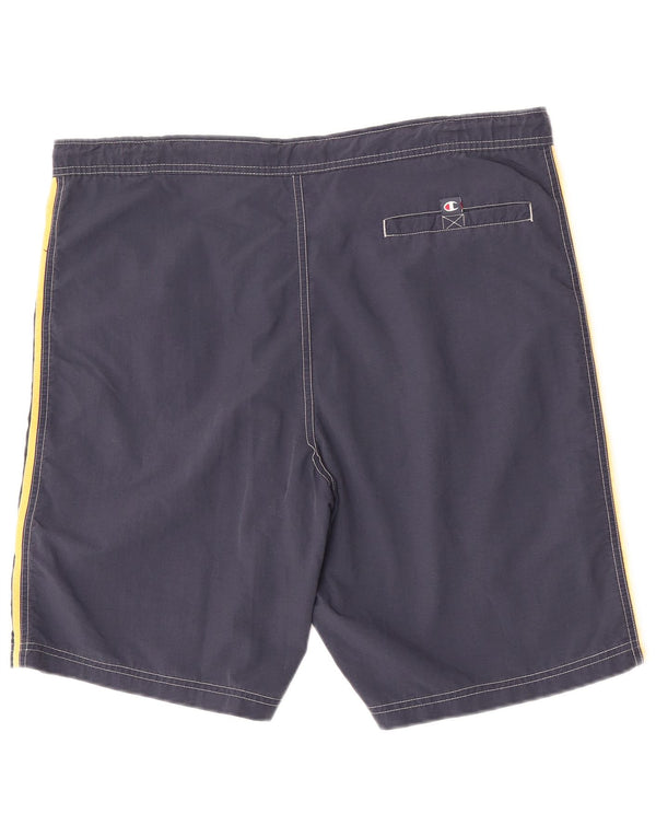 Pantaloncini da bagno da uomo Champion Large blu navy color block in poliammide