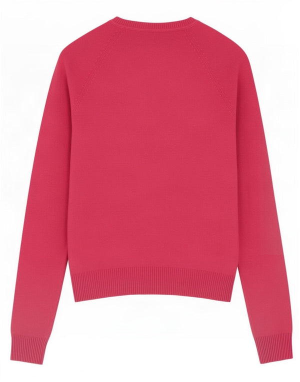 Maglione corto con scollo a V da donna Zara UK 6 XS cotone rosa