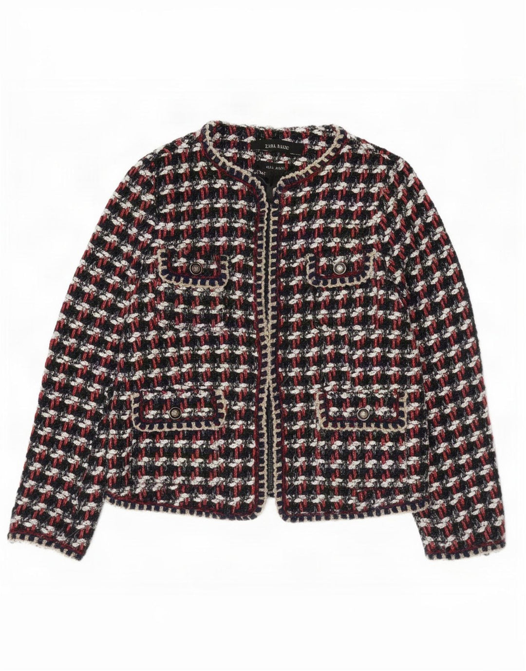 Giacca blazer da donna con vestibilità regolare Zara UK 10 piccoli quadri multicolori