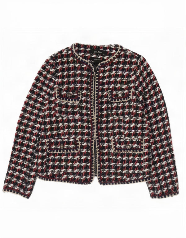 Giacca blazer da donna con vestibilità regolare Zara UK 10 piccoli quadri multicolori