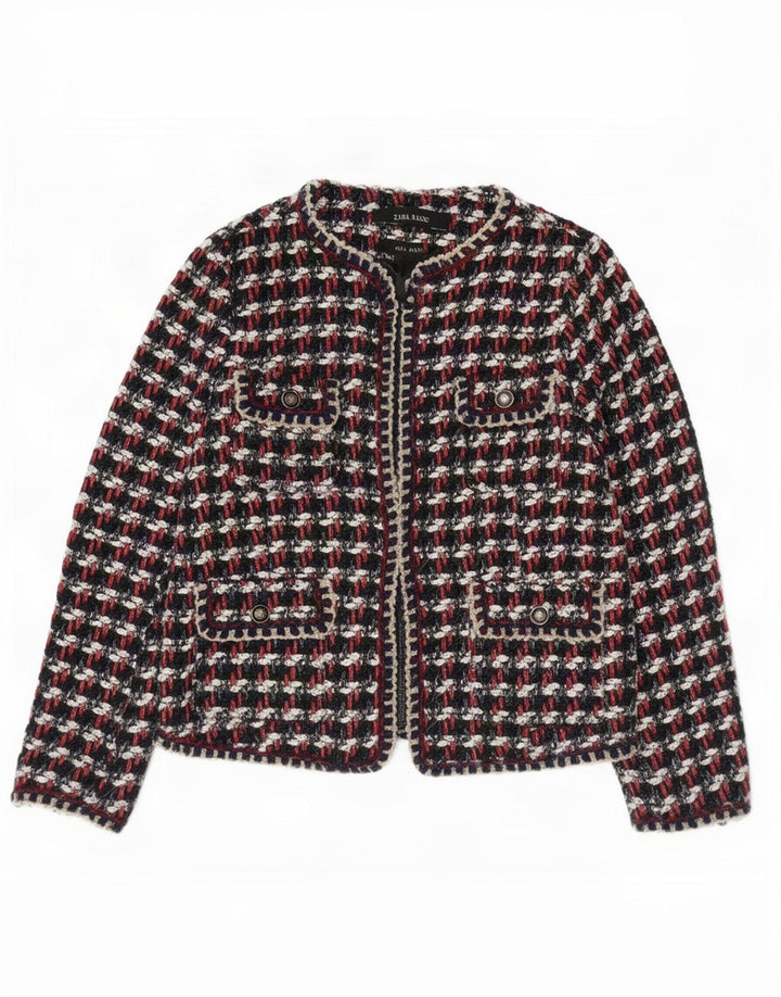 Giacca blazer da donna con vestibilità regolare Zara UK 10 piccoli quadri multicolori