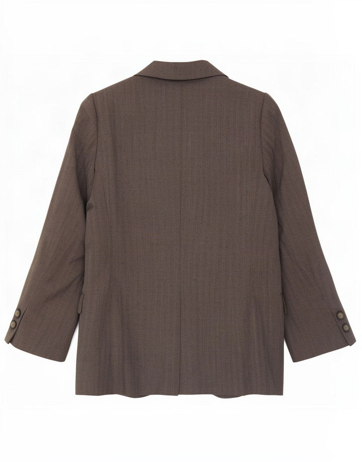 Giacca blazer a 3 bottoni da donna Byblos UK 10 piccola a righe grigie