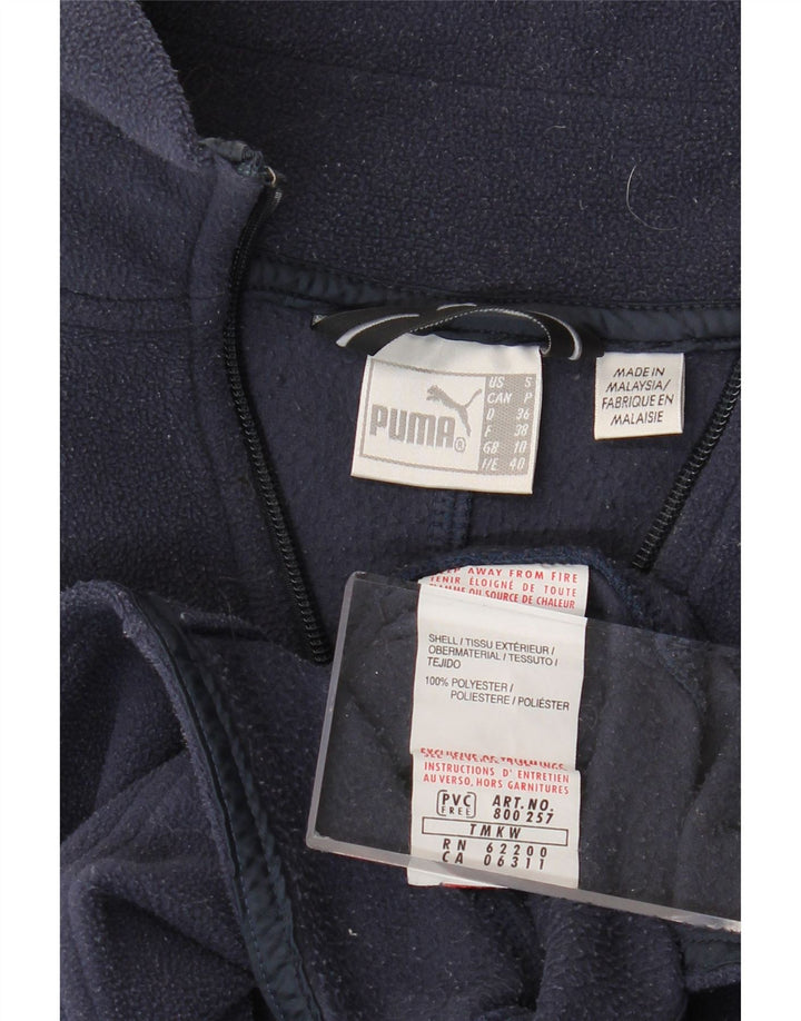 Giacca in pile PUMA da donna UK 10 Small Blu Navy Poliestere