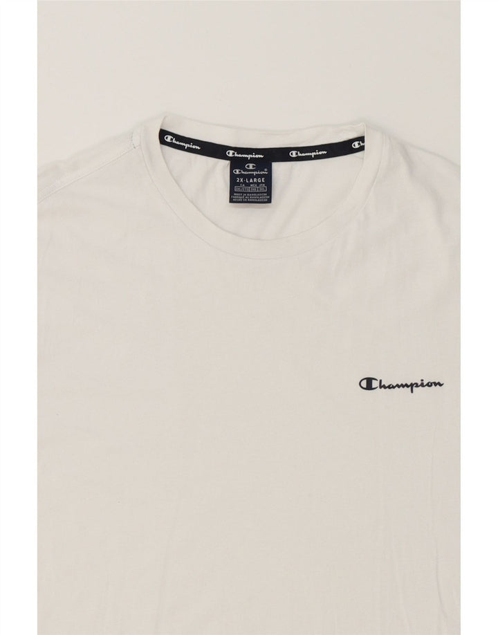 CHAMPION Mens T-Shirt Top 2XL White Vintage Champion and Second-Hand Champion from Messina Hembry 