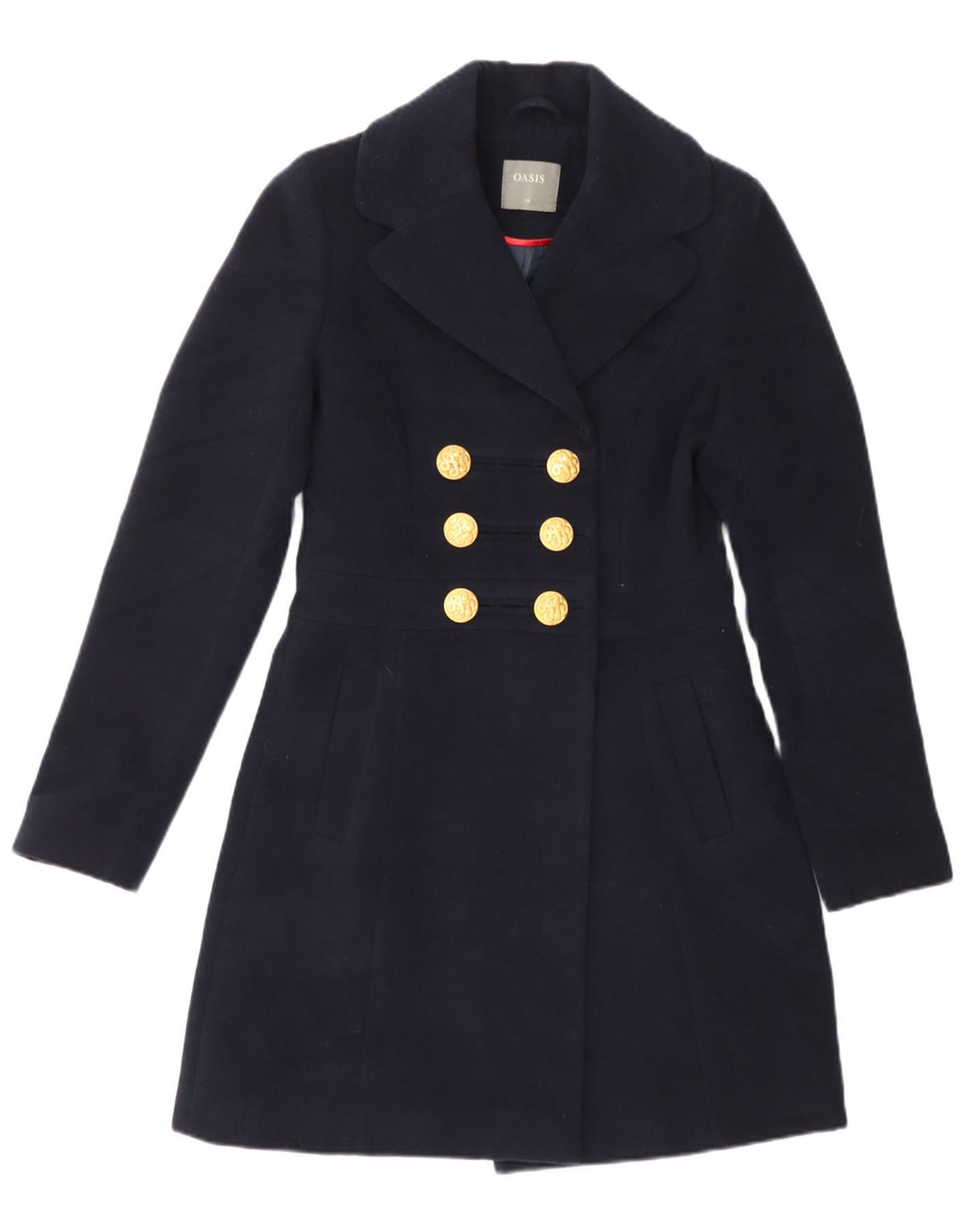 Soprabito doppiopetto da donna Oasis UK 6 XS poliestere blu navy