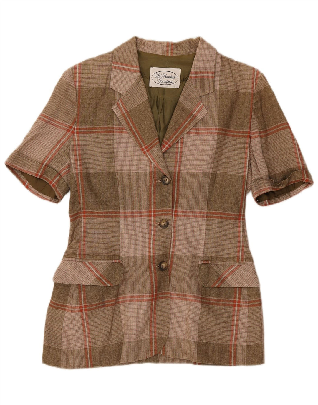 Giacca blazer a maniche corte da donna Il Marchese Coccapani UK 12 Marrone medio