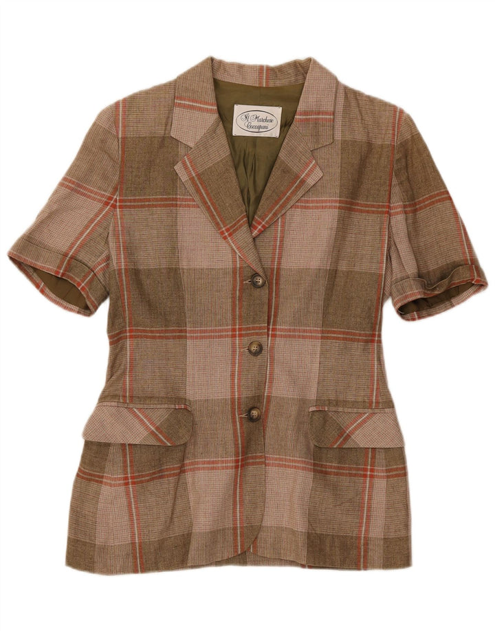 Giacca blazer a maniche corte da donna Il Marchese Coccapani UK 12 Marrone medio