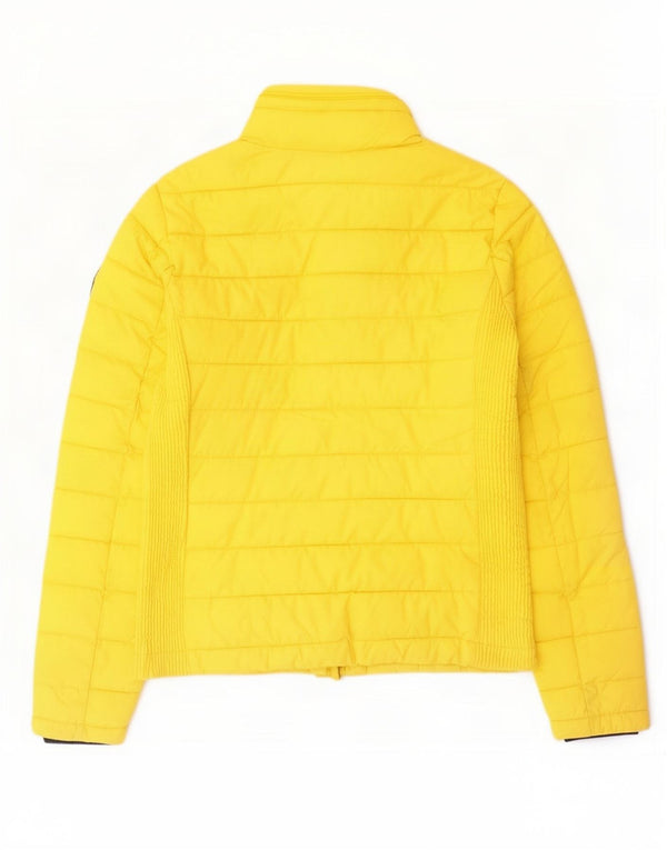 Superdry Womens Padded Jacket UK 12 Medium Yellow Polyester