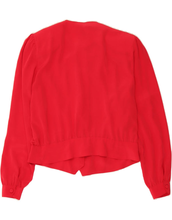 RENATO BALESTRA Womens Crop Front Tie Shirt Blouse IT 48 XL Red Polyester