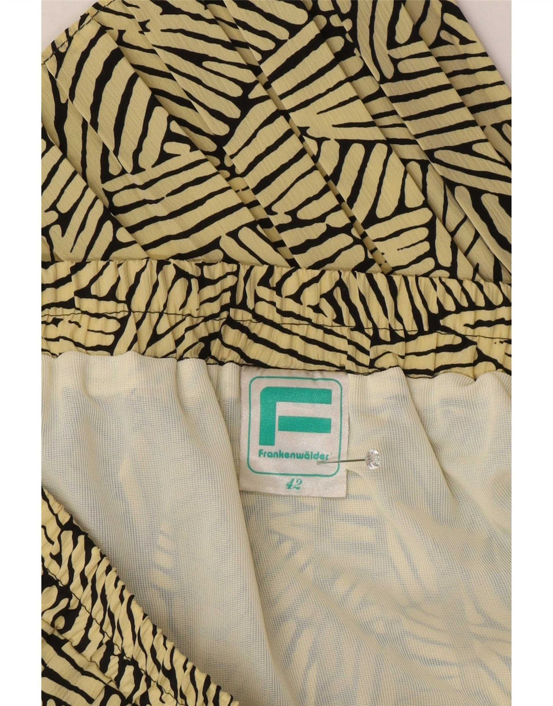 Gonna a pieghe da donna Frankenwalder IT 42 media W30 gialla geometrica