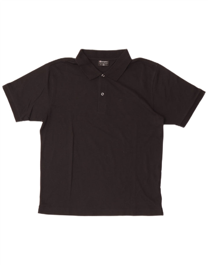 Polo da uomo Champion piccola in cotone nero