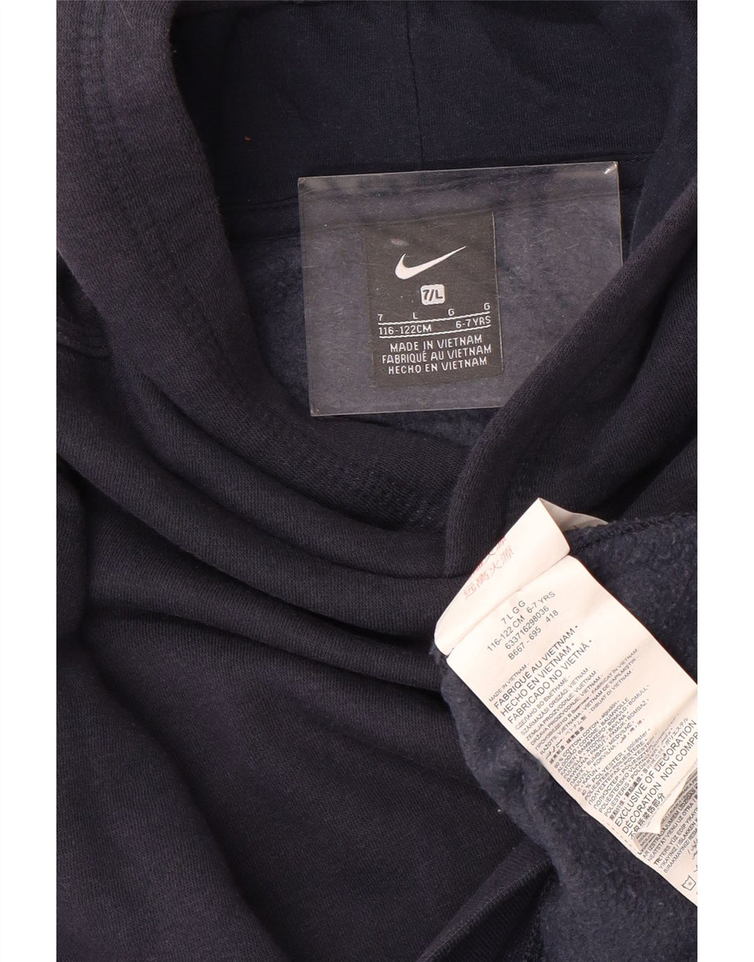 Maglione con cappuccio NIKE per ragazzi 6-7 anni, grande, in cotone blu navy