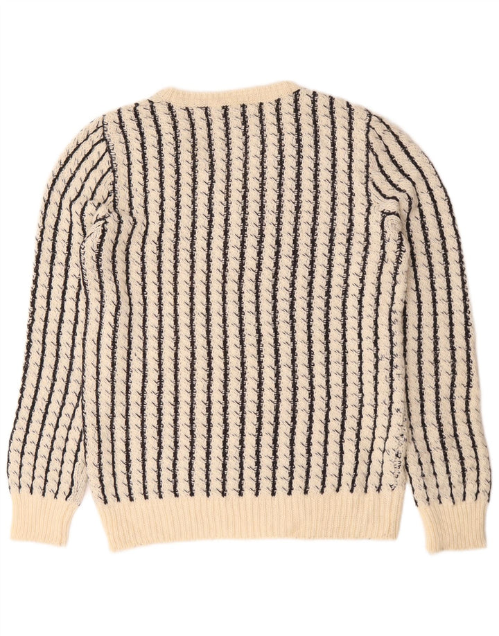 Maglione Zara da uomo con scollo a V, acrilico a righe grandi bianche