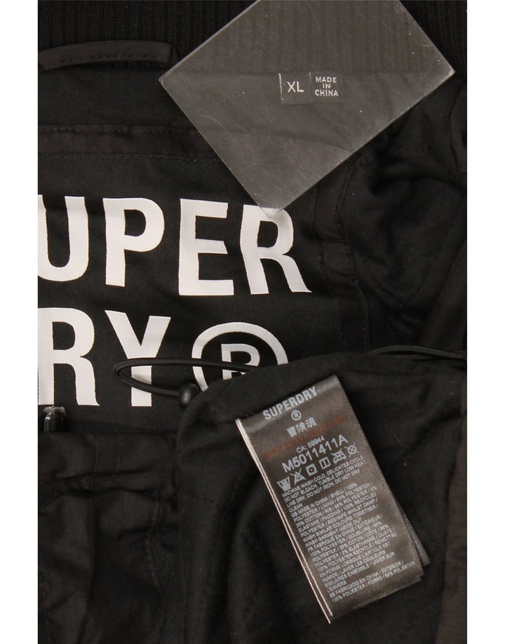 Giacca a vento con cappuccio da uomo SUPERDRY UK 42 XL Poliestere nero