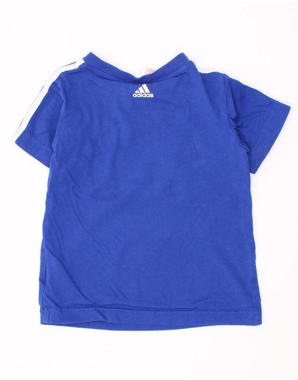 Maglietta grafica Adidas da bambino, 9-12 mesi, in cotone color block blu