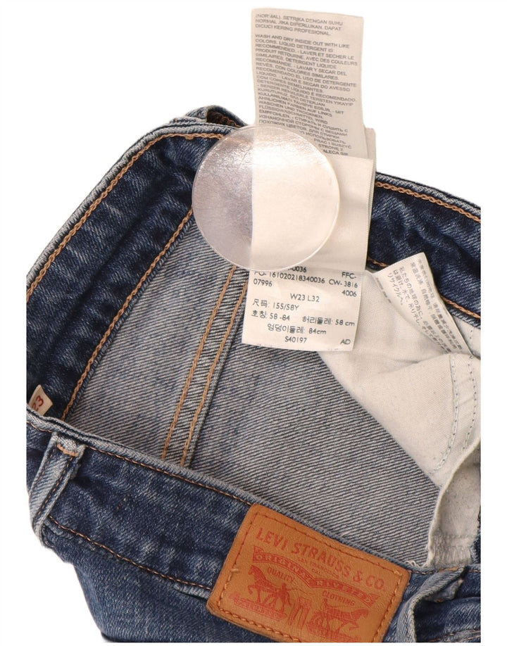 Jeans dritti da donna 714 Levi's taglia 23 W23 L28 cotone blu