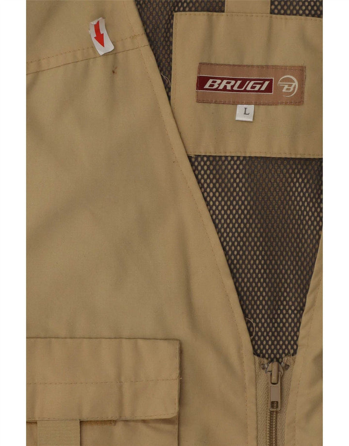 Gilet da uomo Brugi UK 40 Large in poliestere kaki
