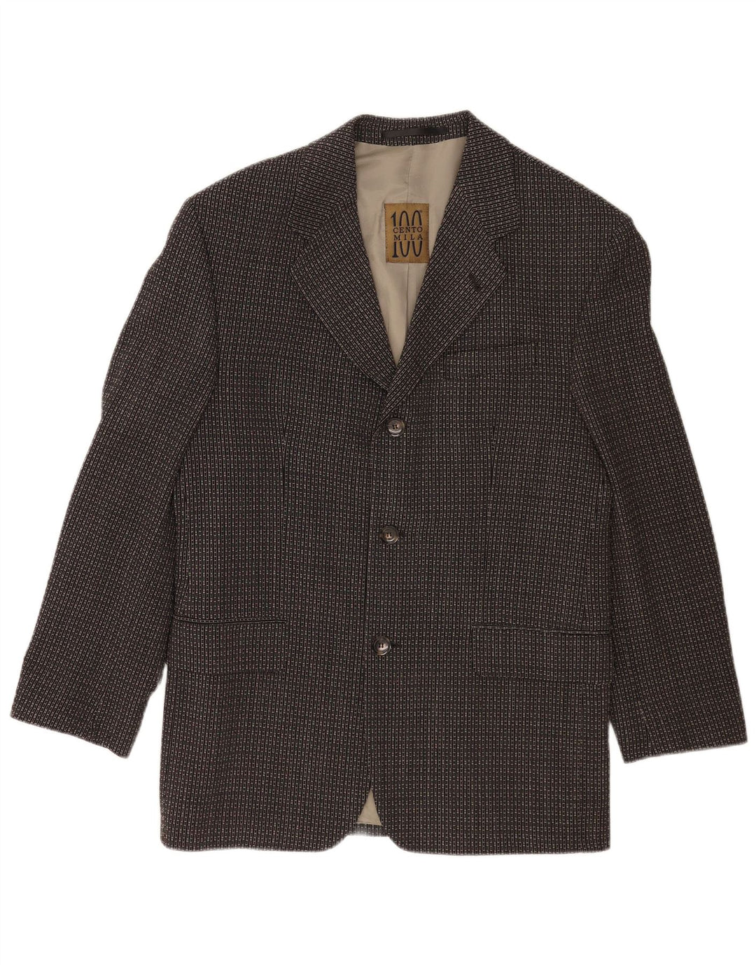 Giacca blazer a 3 bottoni da uomo Cento Mila EU 48 medio nero geometrico