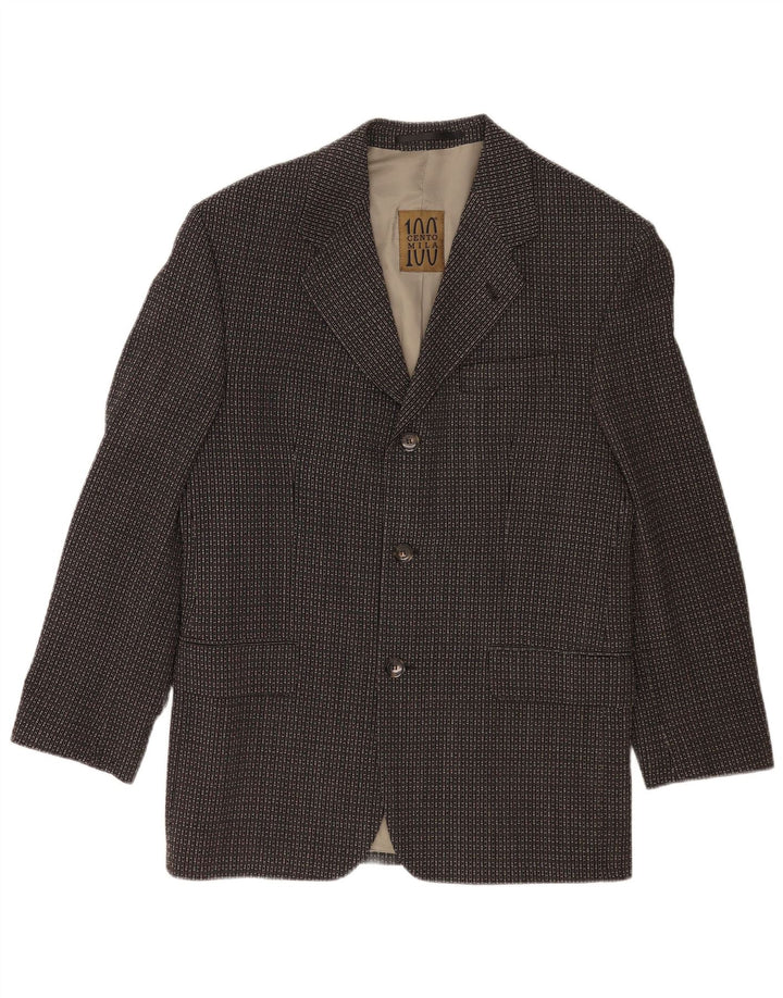 Giacca blazer a 3 bottoni da uomo Cento Mila EU 48 medio nero geometrico