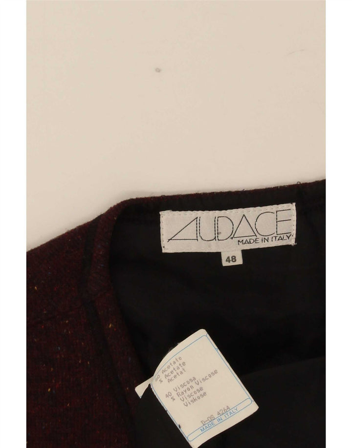 Gilet vintage da uomo IT 48 Acetato medio bordeaux screziato