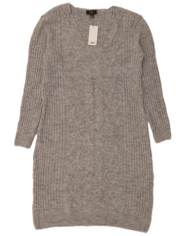 Abito maglione da donna Lipsy UK 16 grande acrilico grigio